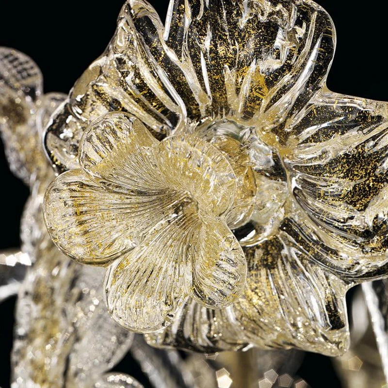 New Product Indoor Crystal Flower Decoration Villa Hotel Lobby Wedding Hall Custom K9 Crystal Led Candle Chandelier