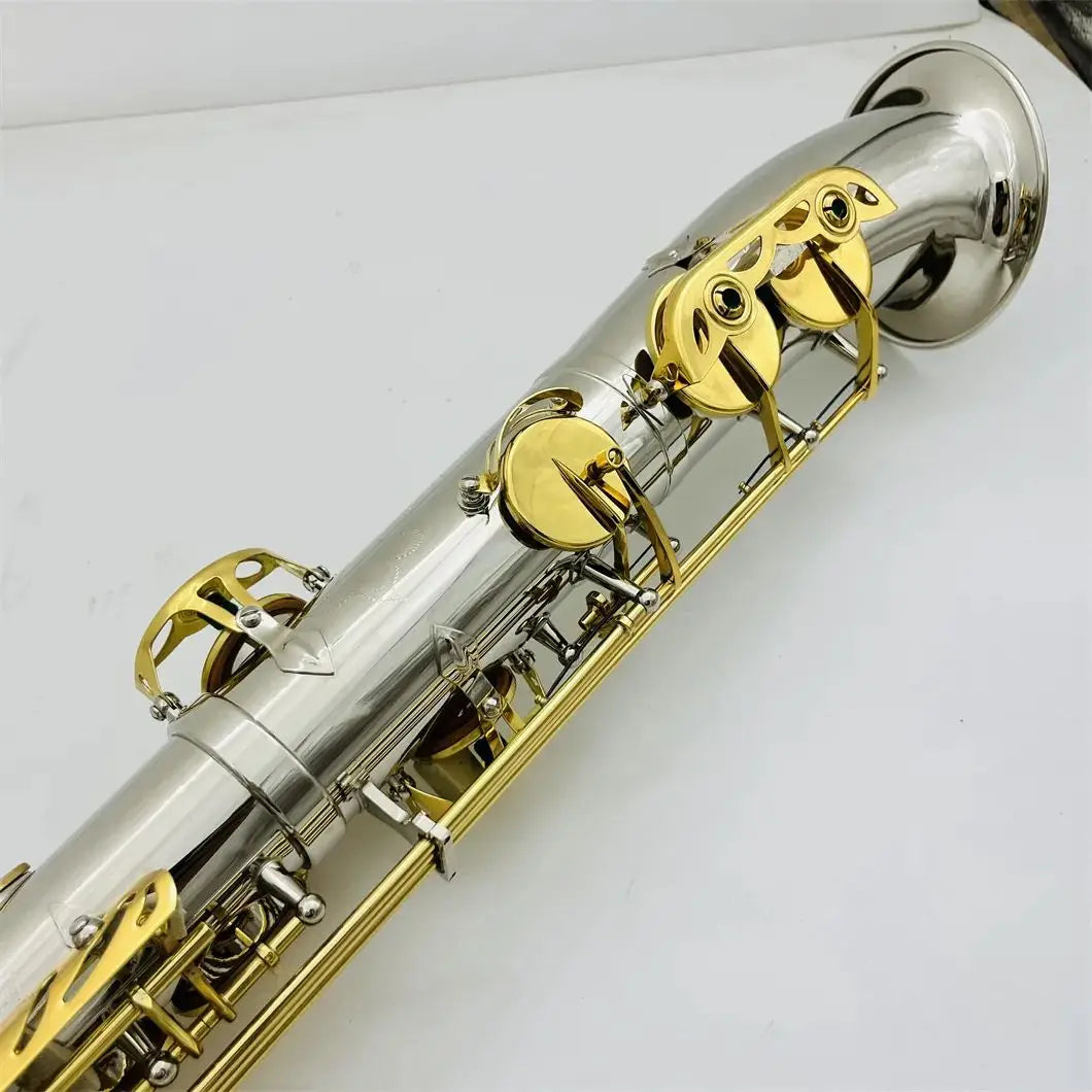 MMOOKA New Product Straight Tube Alto Saxophone Eb Tune Sliver Plated Professional Woodwind Instruments With Sax Case Accessories