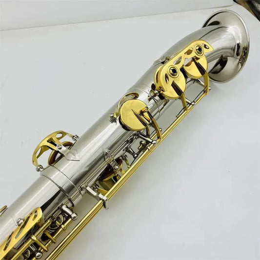 MMOOKA New Product Straight Tube Alto Saxophone Eb Tune Sliver Plated Professional Woodwind Instruments With Sax Case Accessories