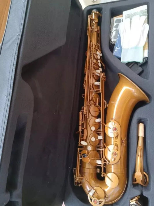 MMOOKA New Tenor Saxophone, High Quality B Flat Antique copper sax With Case