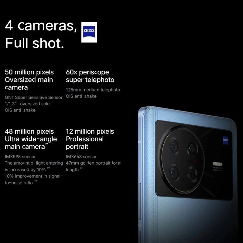 New Vivo X Note Celulares 80W Charge 5000mAh IP68 Waterproof 7.0" 2K E5 AMOLED Screen 80.0MP Camera Snapdragon 8 Gen 1 Dual Sim