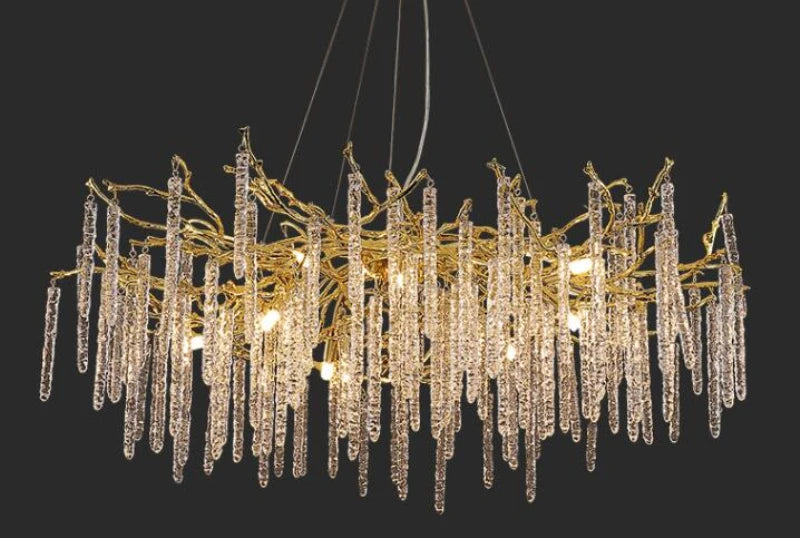 New branch crystal chandelier luxury living room lighting Villa decorative chandelier can be customized