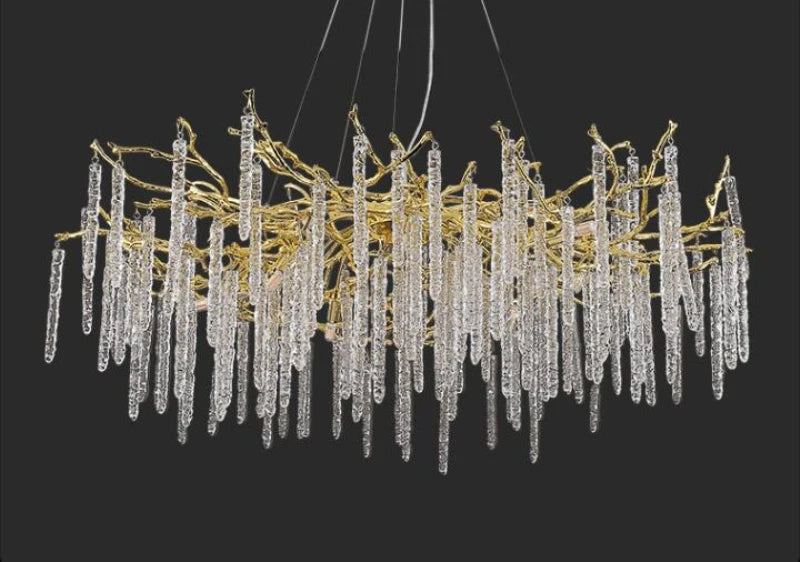 New branch crystal chandelier luxury living room lighting Villa decorative chandelier can be customized