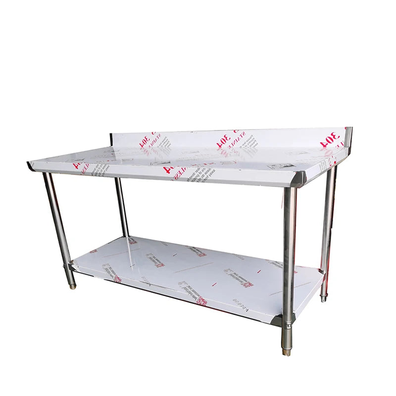 New promotion stainless steel bench kitchen work preparation table with storage cas table for good price
