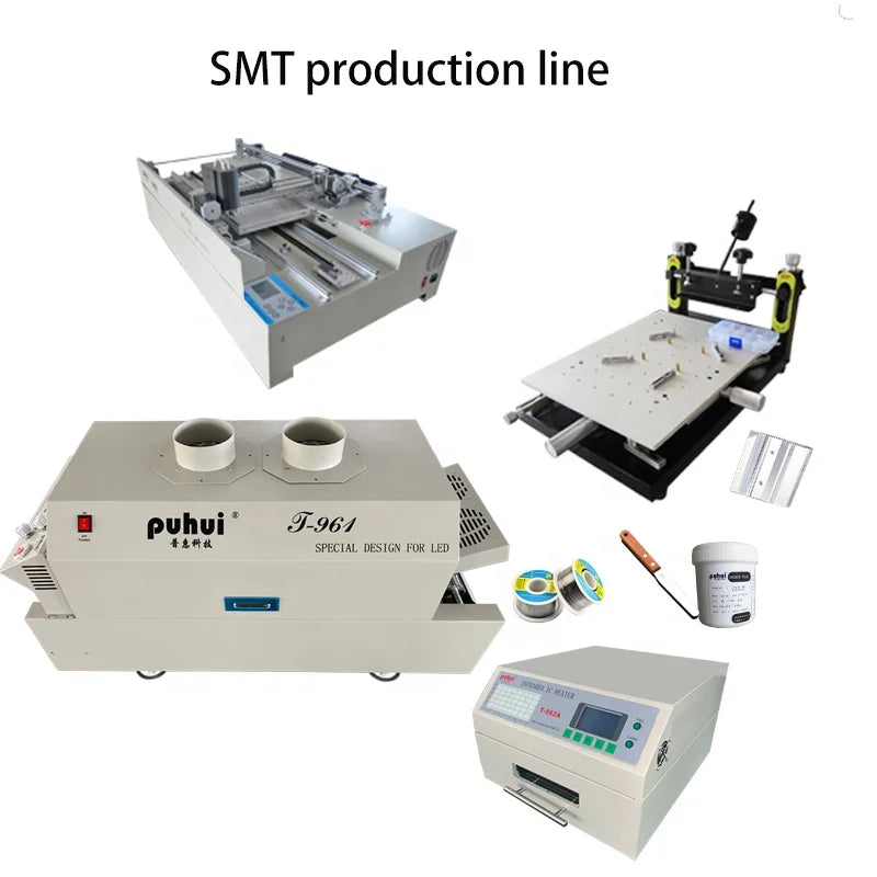 New smt Puhui T-961S high stability LCD touch display infrared ic heater hot air reflow soldering oven PCB welding equipment