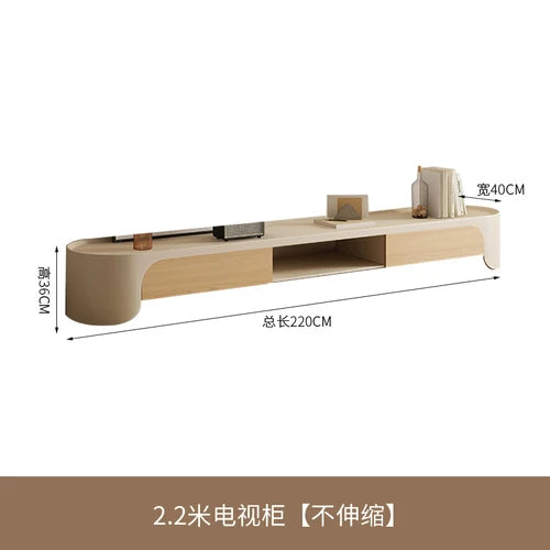 Nordic Cream Style Telescopic Tea Table TV Cabinet Combination Living Room Modern and Simple Creativity