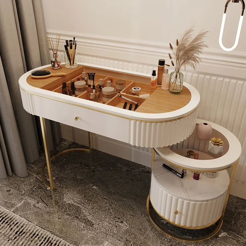 Nordic Fashion Iron Dressers Minimalist Modern Home Bedroom Mirror Chair Dresser Light Luxury Bedroom Furniture Dressing Table