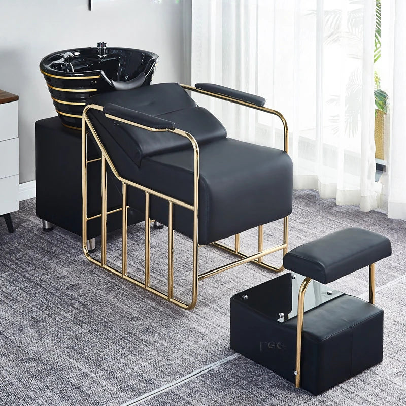 Nordic Light Luxury Shampoo Chairs Modern Beauty Salon Chairs High-end Barber Shop Special Massage Shampoo Bed Salon Furniture