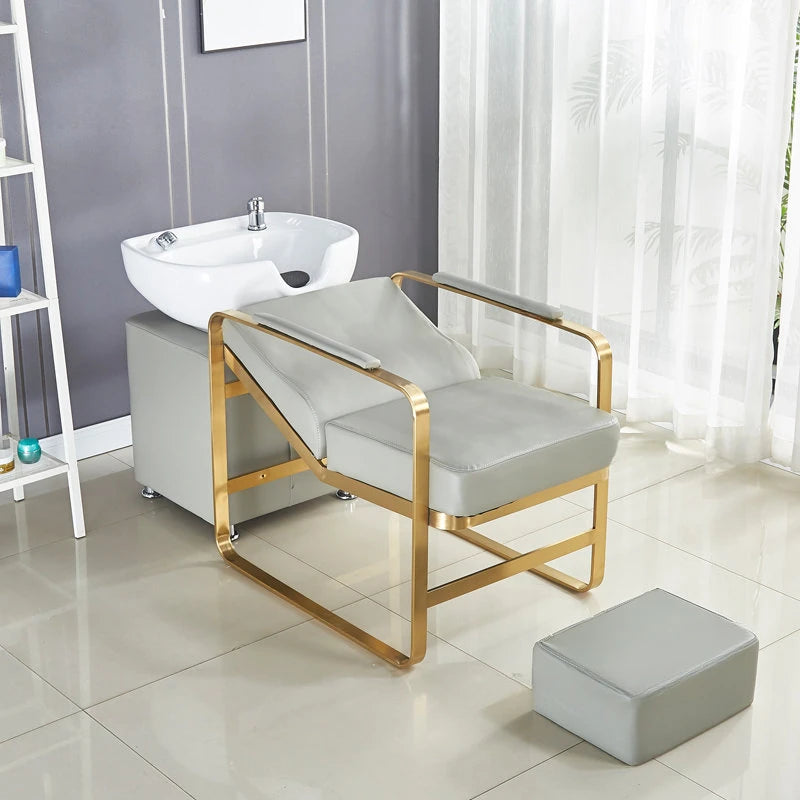 Nordic Light Luxury Shampoo Chairs Modern Beauty Salon Chairs High-end Barber Shop Special Massage Shampoo Bed Salon Furniture