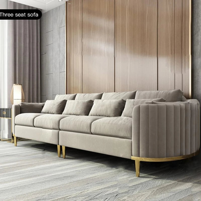 Nordic Reading Household Sectional Fabric 3 Seat Sofa Upholstered Armchair Custom Color Living Room Fauteuil Home Furniture