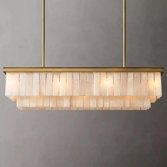 Nordic Style Luxury Indoor Marble Decorations Linear Suspension Villa Kitchen Island Living Room Bedroom Corridor Chandelier