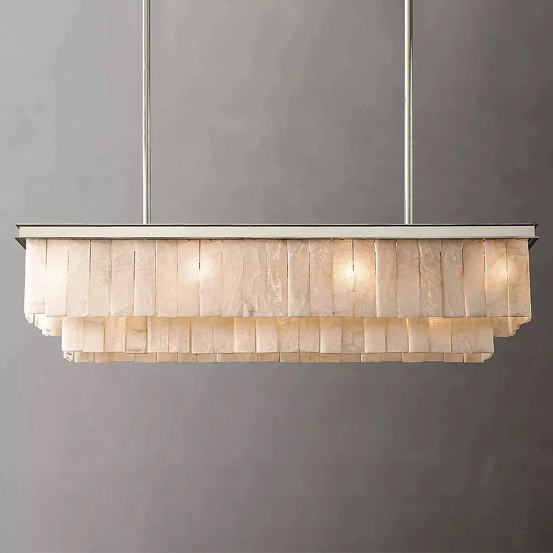 Nordic Style Luxury Indoor Marble Decorations Linear Suspension Villa Kitchen Island Living Room Bedroom Corridor Chandelier