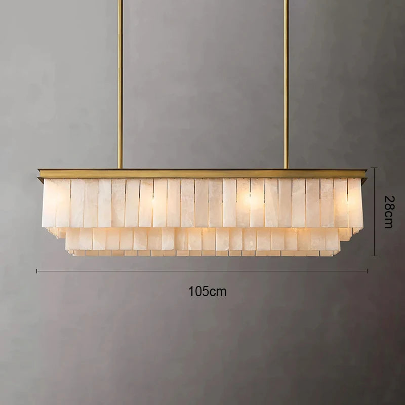 Nordic Style Luxury Indoor Marble Decorations Linear Suspension Villa Kitchen Island Living Room Bedroom Corridor Chandelier