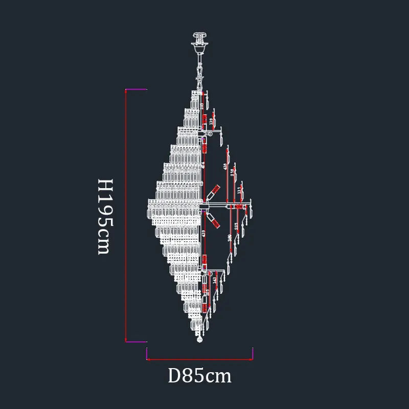 Nordic Villa Crystal Pendant Hotel Lobby Large Chandelier Attic Light Luxury Hollow Rotating Long Chandelier Home Decor Light