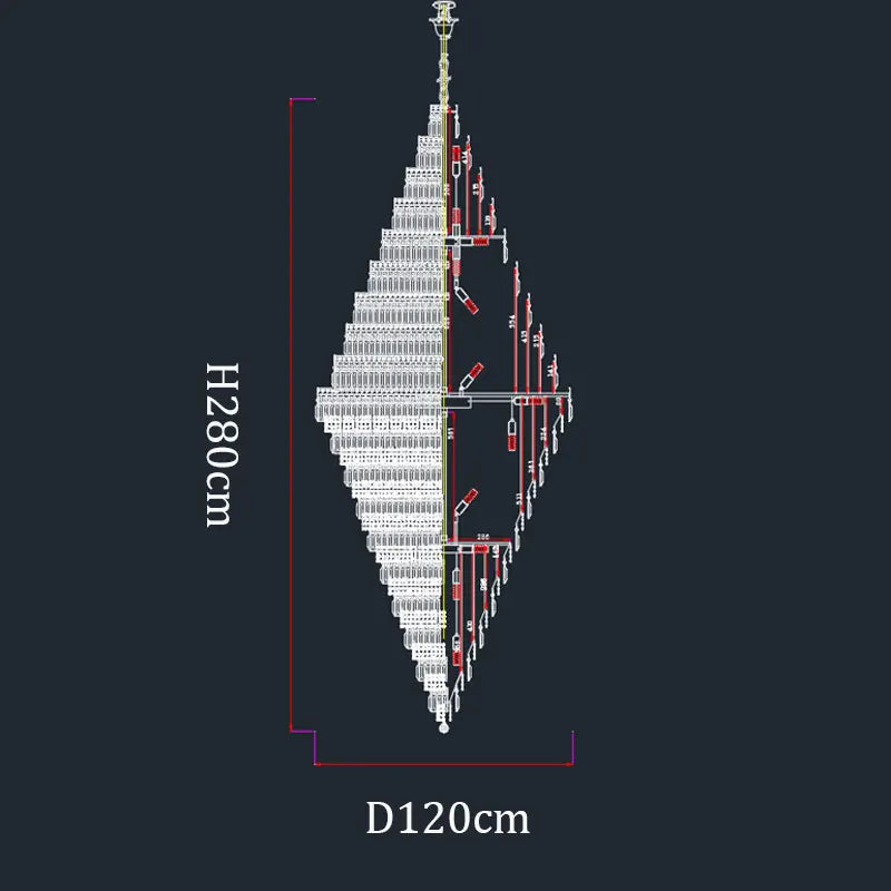 Nordic Villa Crystal Pendant Hotel Lobby Large Chandelier Attic Light Luxury Hollow Rotating Long Chandelier Home Decor Light