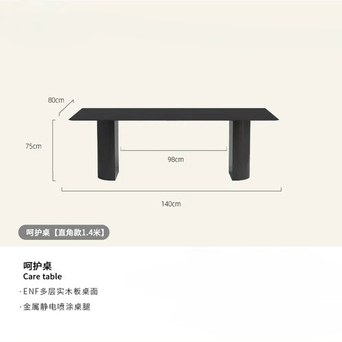 Nordic dining table household modern simple solid wood small apartment European dining table luxury.
