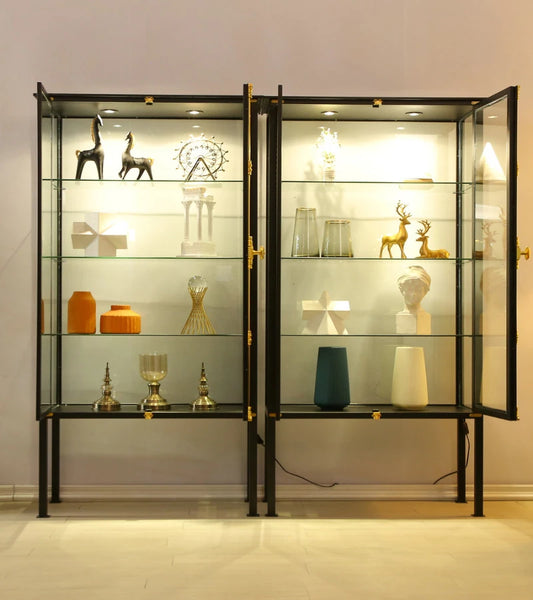 Nordic transparent glass display cabinet with lights, Lego collection cabinet, iron art wine cabinet, boutique display cabinet,