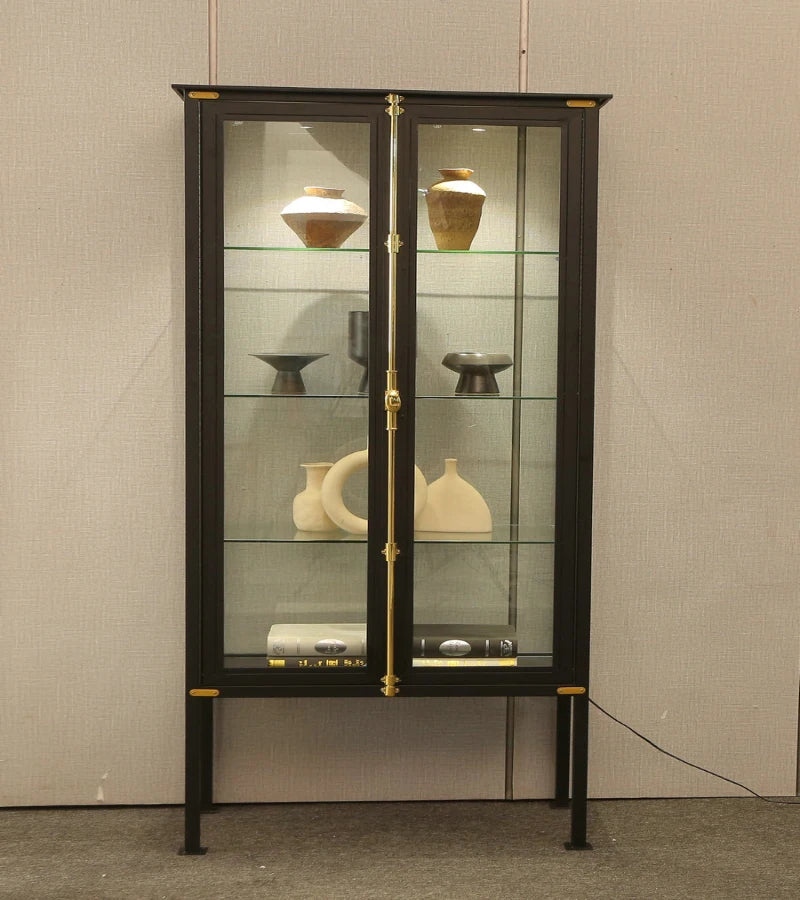Nordic transparent glass display cabinet with lights, Lego collection cabinet, iron art wine cabinet, boutique display cabinet,