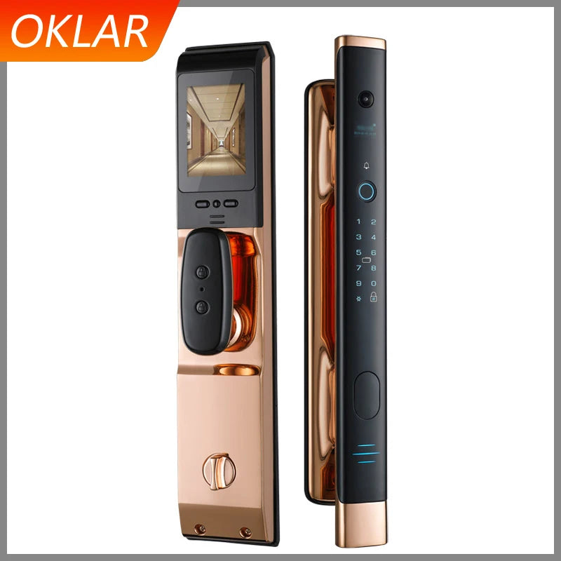 OKLAR Intelligent Fingerprint Security Electronic Door Lock Smart WiFi Bluetooth With Digital Code IC Card Keyless CJL-1-Y
