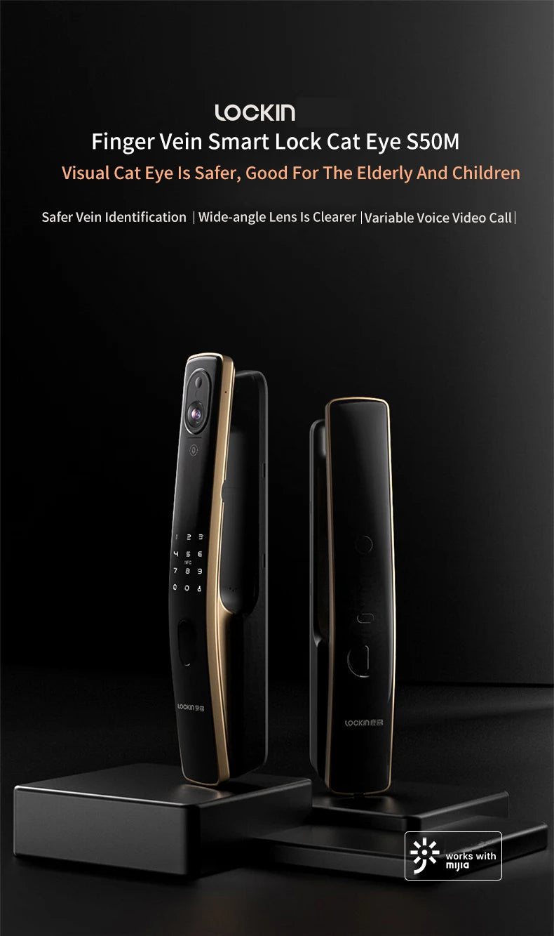 OKLAR Smart Fingerprint Biometric Digital Electronic Lock Wifi With Camera Intelligent Door Lock  Mijia Mihome S50M-3-Y
