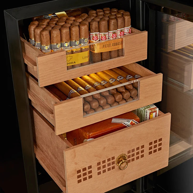 Odino BX-78H Adjustable Layers Wooden Shelf Modern Small Cigar Humidor Cedar Wood