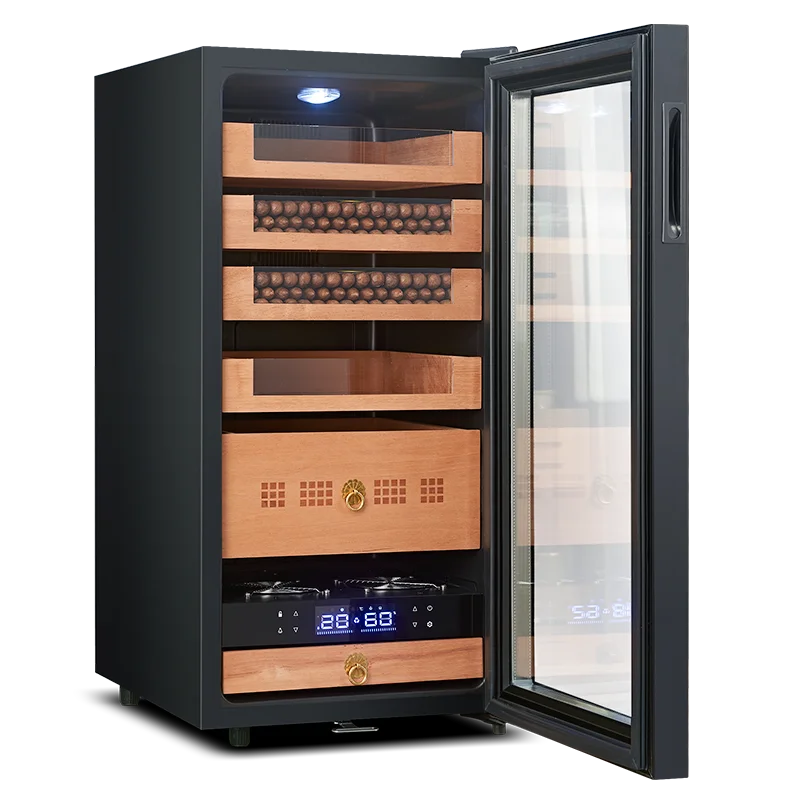 Odino BX-78H Adjustable Layers Wooden Shelf Modern Small Cigar Humidor Cedar Wood