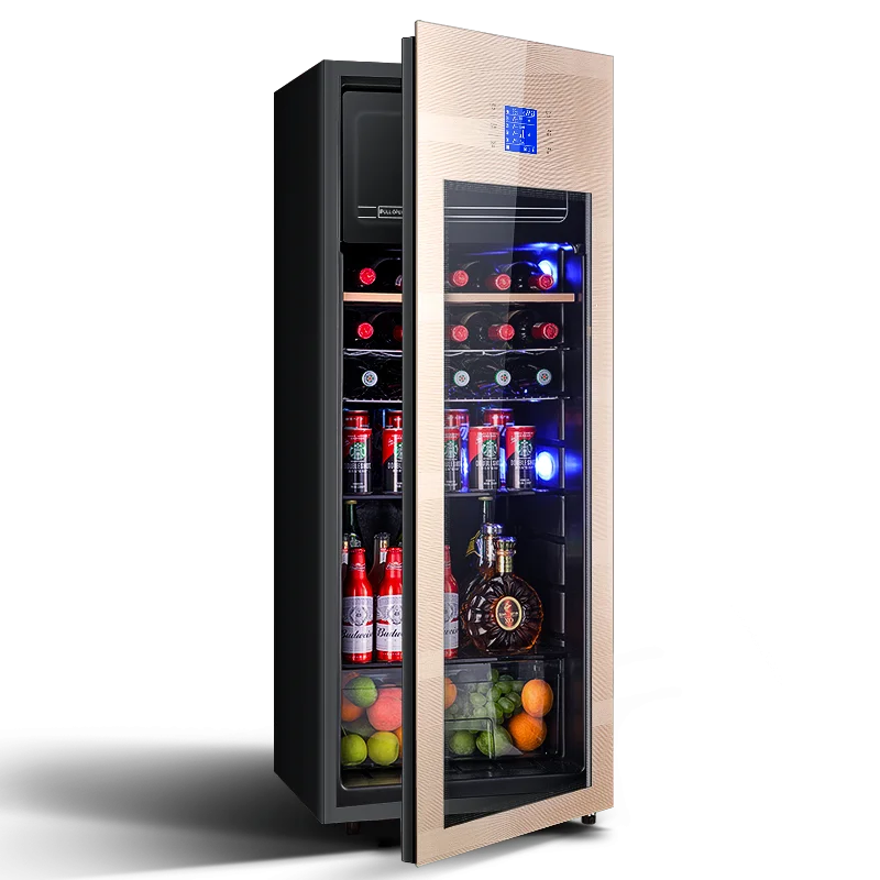 Odino Beverage Cooler Refrigerator-188L Capacity Freestanding with Glass Door-Soda Beer- Compact Drink Fridge for Kitchen office