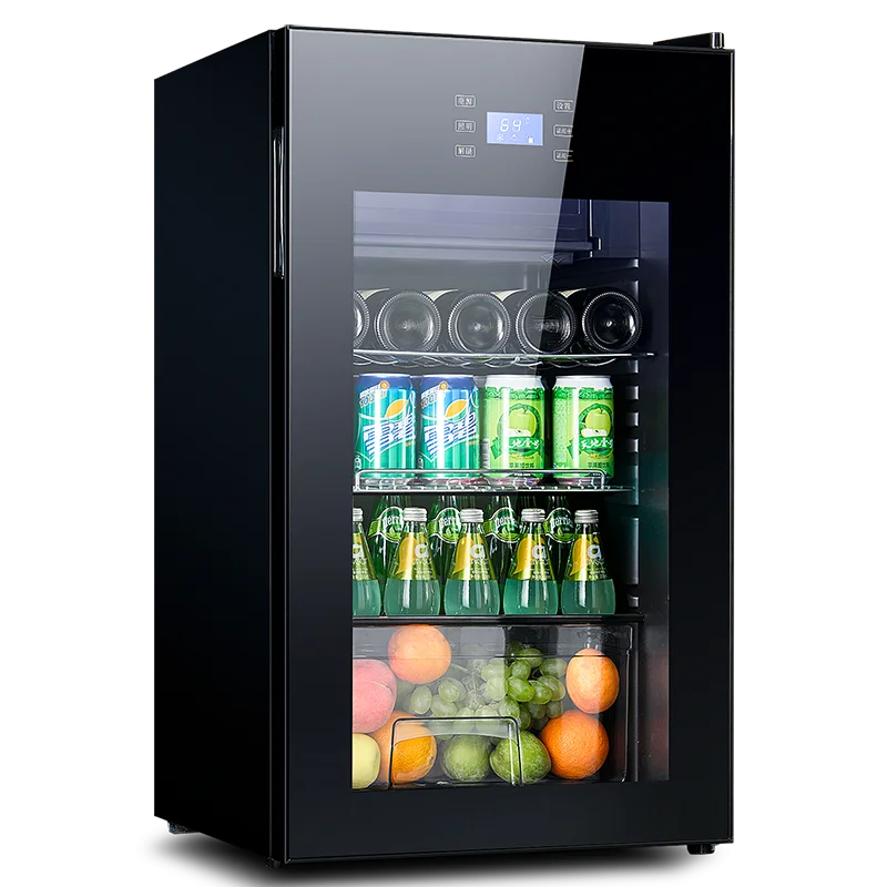 Odino Beverage Cooler Refrigerator - 95L Capacity Freestanding and Built-in with Glass Door Drink Fridge for Kitchen Bar Office