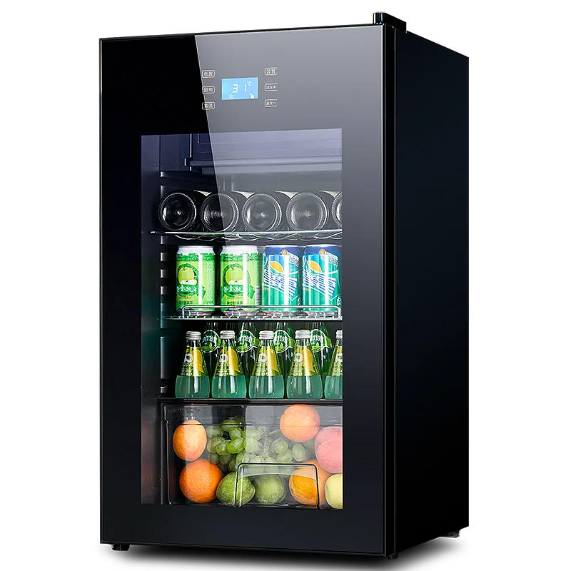 Odino Beverage Cooler Refrigerator - 95L Capacity Freestanding and Built-in with Glass Door Drink Fridge for Kitchen Bar Office