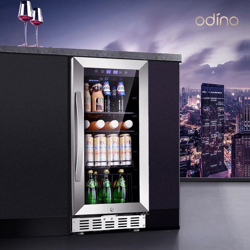 Odino Black Color Square Electric Wine Cooler Stainless Steel Small Wine Refrigerator Cooler