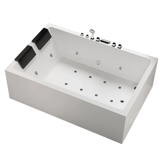 One piece seamless acrylic massage bathtub for two people, large space hotel home thermostatic bathtub