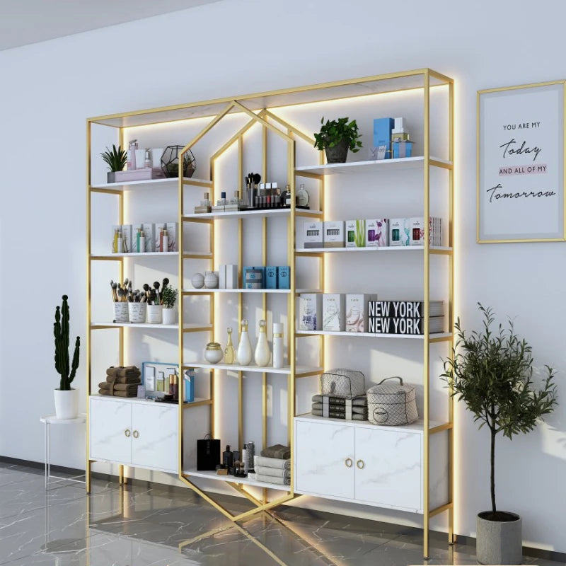 Online celebrity beauty salon cosmetics product display cabinet nail bag cabinet live broadcast room display cabinet gift shelf