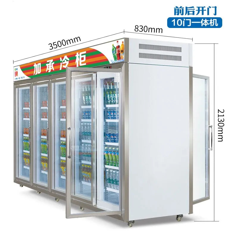 Open the front and rear doors of beverage cabinets, display cabinets, refrigerated fruit fresh-keeping cabinets, vertical freeze