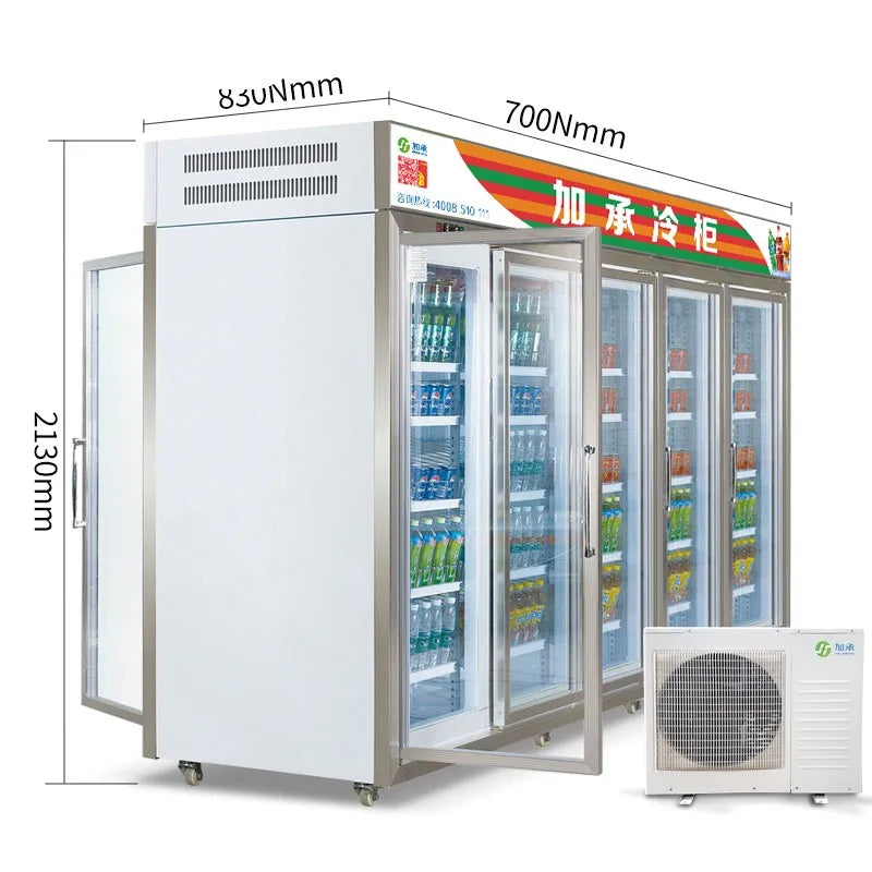 Open the front and rear doors of beverage cabinets, display cabinets, refrigerated fruit fresh-keeping cabinets, vertical freeze