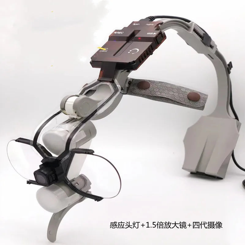 Orginal Korea Video Camera DCAM-4 Sensor Switch Medical Double LED Headlight Dental Surgical Headlamp+Binocular Magnifier Loupes
