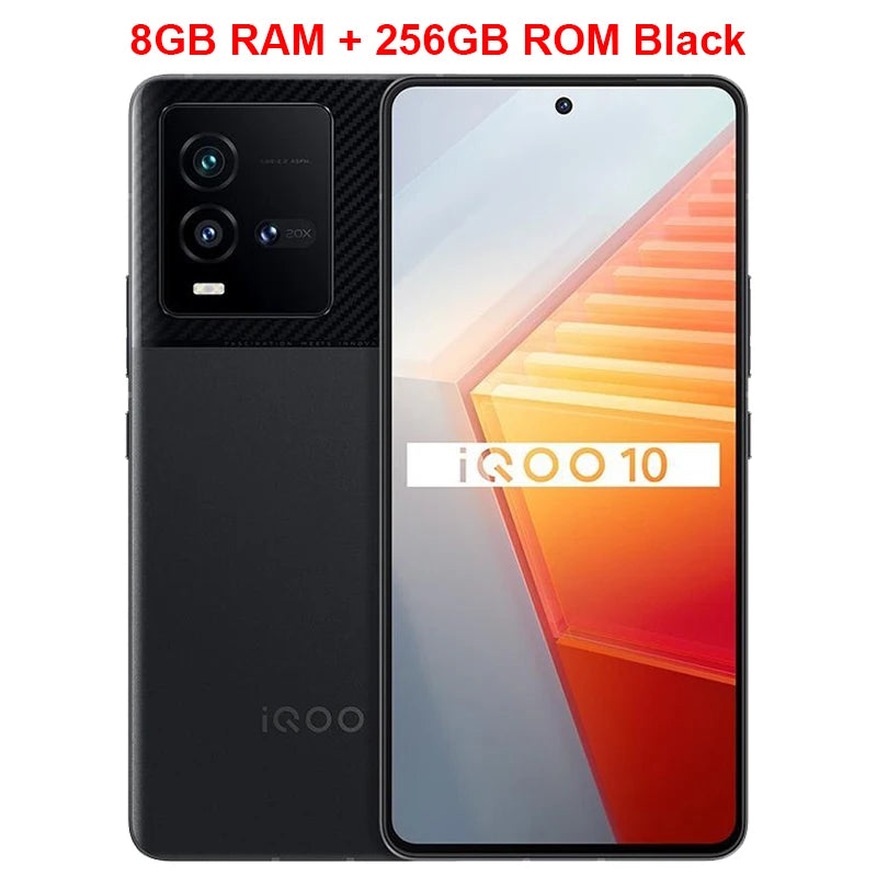 Original IQOO 10 5G Mobile Phone 6.78" AMOLED 120Hz Screen Snapdragon 8+ Gen 1 Android 12 4700mAh Fast Charging 120W Smartphone