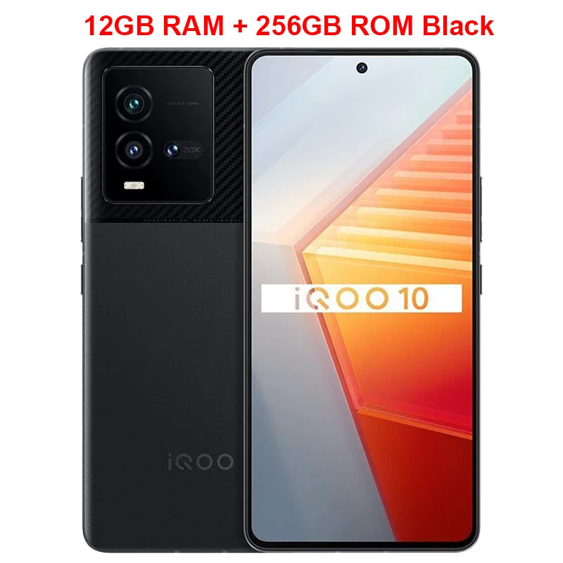 Original IQOO 10 5G Mobile Phone 6.78" AMOLED 120Hz Screen Snapdragon 8+ Gen 1 Android 12 4700mAh Fast Charging 120W Smartphone