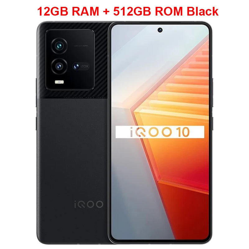 Original IQOO 10 5G Mobile Phone 6.78" AMOLED 120Hz Screen Snapdragon 8+ Gen 1 Android 12 4700mAh Fast Charging 120W Smartphone