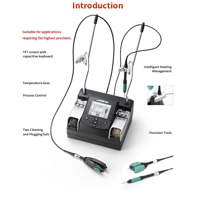 Original JBC NANE-2C Soldering Station Nano Duplex Rework Welding Equipment Use C115 Soldering Iron Tips Mobile Phone BGA IC SMD