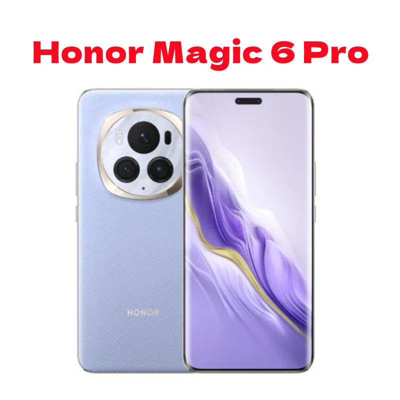 Original New Honor Magic 6 Pro 5G Mobile Phone 5600mAh Battery 80W 6.80" OLED 120Hz 50MP Rear Three Camera Android 14 NFC