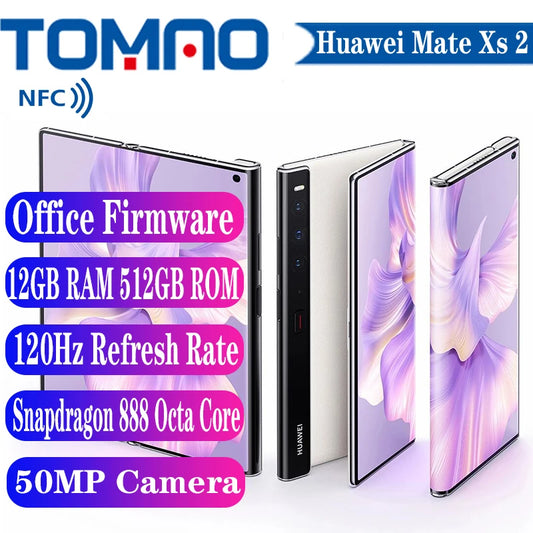 Original Official New Huawei Mate Xs 2 Folded Screen SmartPhone 8GB 12GB RAM 256GB 512GB ROM Snapdragon 888 4600mAh 50MP Camera