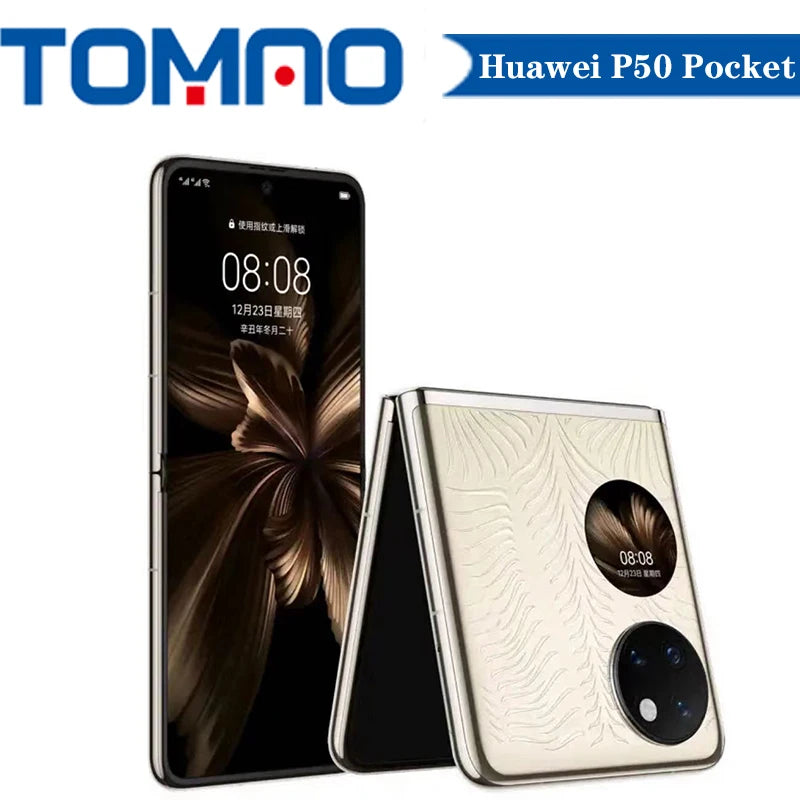 Original Official New Huawei P50 Pocket 4G Foldable Smarphone 6.9" 120Hz 4000Mah 40W 40MP Camera Snapdragon888 HarmonyOS 2.0 NFC