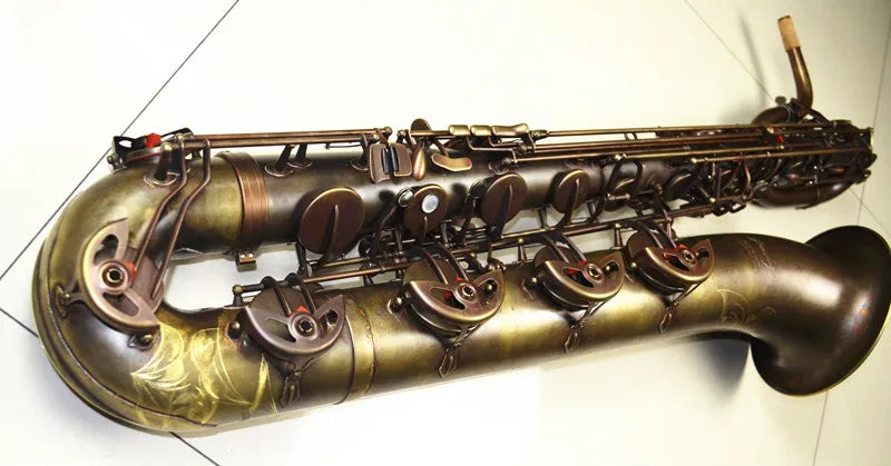 Original Taiwan MUSEADF Baritone Saxophone SDY-906GF Model Antique Copper Simulation Brass Professional Play Eb Saxofone