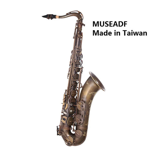 Original Taiwan MUSEADF T-92 Professional Tenor Saxophone Brand Instrument B Flat Unique Antique Copper Brass Sax