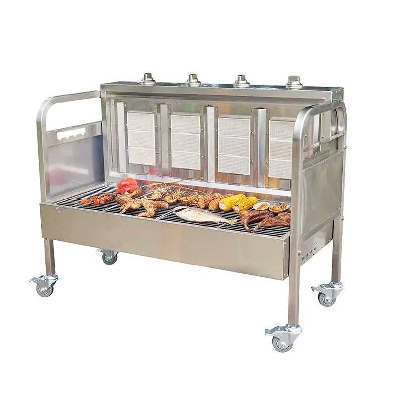 Outdoor Chicken Roast Barbeque Pig Roaster Stainless Steel Charcoal Barbecue Grill