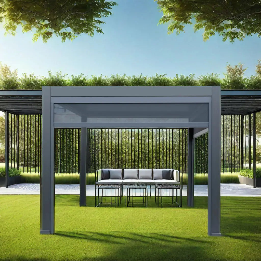 Outdoor Gazebo Courtyard Garden Sunshade Roman Tent Villa Aluminum Alloy Sun Shed Room Outside Pavilion Aluminium