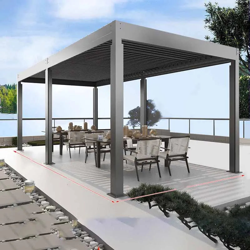 Outdoor Louver Shelter Windproof Modern Courtyard Design Aluminum Alloy Chinese Villa Garden Outdoor Sunshade Shelter
