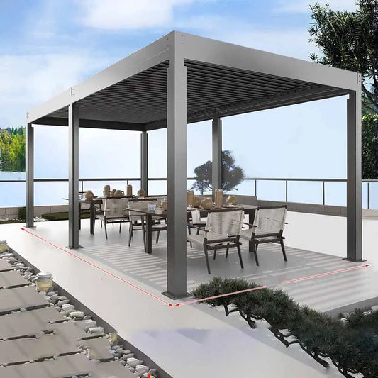Outdoor Louver Shelter Windproof Modern Courtyard Design Aluminum Alloy Chinese Villa Garden Outdoor Sunshade Shelter