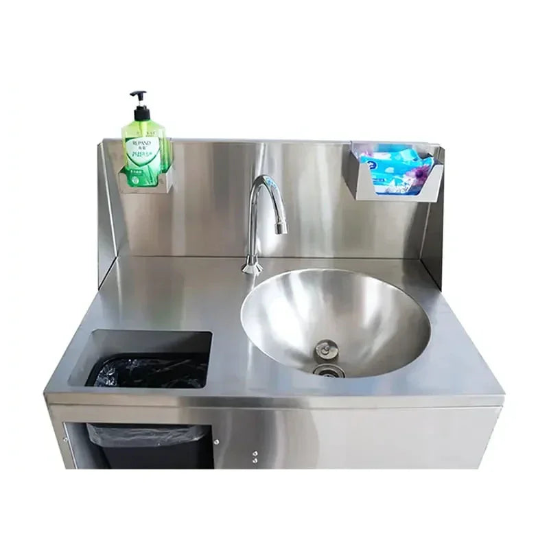 Outdoor Mobile Standing Stainless Steel Wash Hand Station Portable Wash Basin Sink portable sink with cabinet With Tank