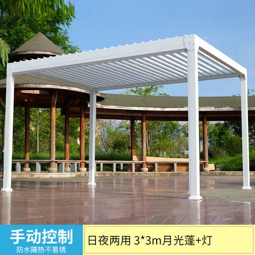 Outdoor Pavilion Moonlight Shed Garden Terrace Electric Automatic Sunshade Outdoor Balcony Outdoor Aluminum Alloy Pavilion